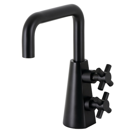 Kingston Brass Two-Handle Single-Hole Bathroom Faucet with Push Pop-Up, Matte Black KS2260DX